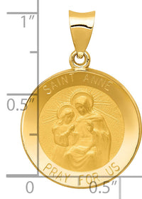 14k Polished and Satin St. Anne Medal Hollow Pendant-XR1286
