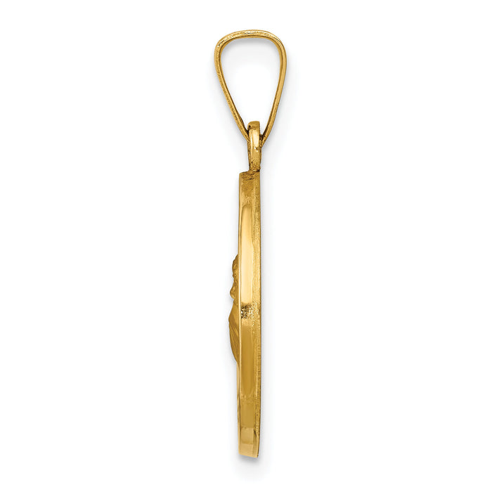14k Polished and Satin St. Anthony Medal Hollow Pendant-XR1287