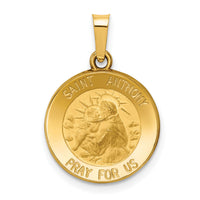 14k Polished and Satin St. Anthony Medal Hollow Pendant-XR1287
