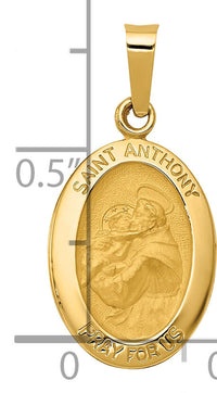 14k Polished and Satin St. Anthony Medal Hollow Pendant-XR1288