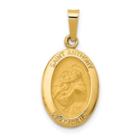 14k Polished and Satin St. Anthony Medal Hollow Pendant-XR1288