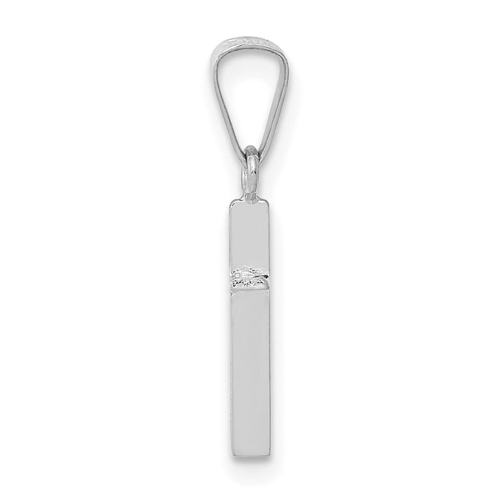 14k White Gold Polished Cross Solid Pendant-XR128W