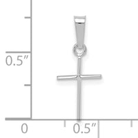 14k White Gold Polished Cross Solid Pendant-XR128W
