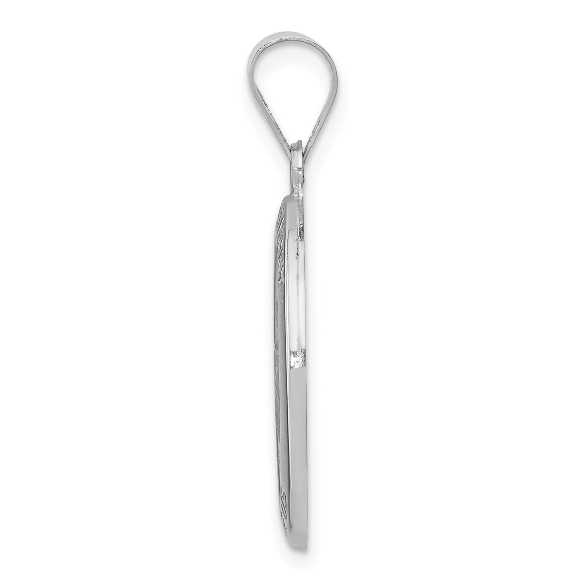 14k White Gold Polished / Satin St. Anthony Medal Hollow Pendant-XR1290