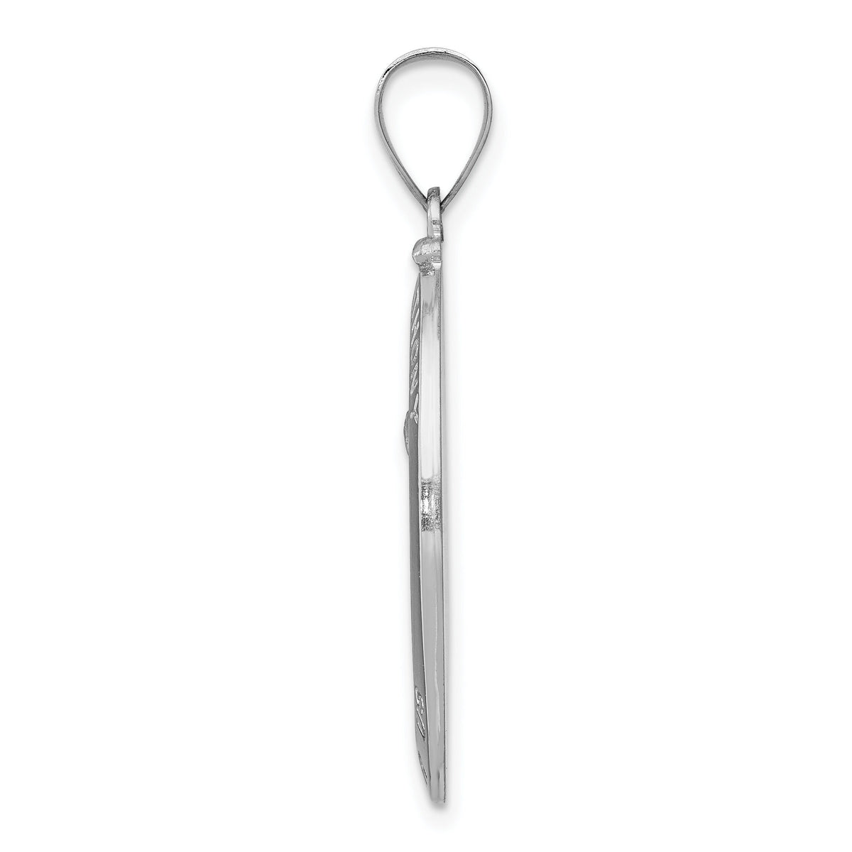 14k White Gold Polished/Satin St. Anthony Medal Hollow Pendant-XR1292