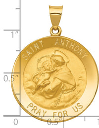 14k Polished and Satin St. Anthony Medal Hollow Pendant-XR1293