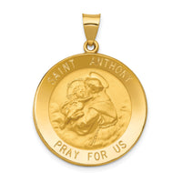 14k Polished and Satin St. Anthony Medal Hollow Pendant-XR1293
