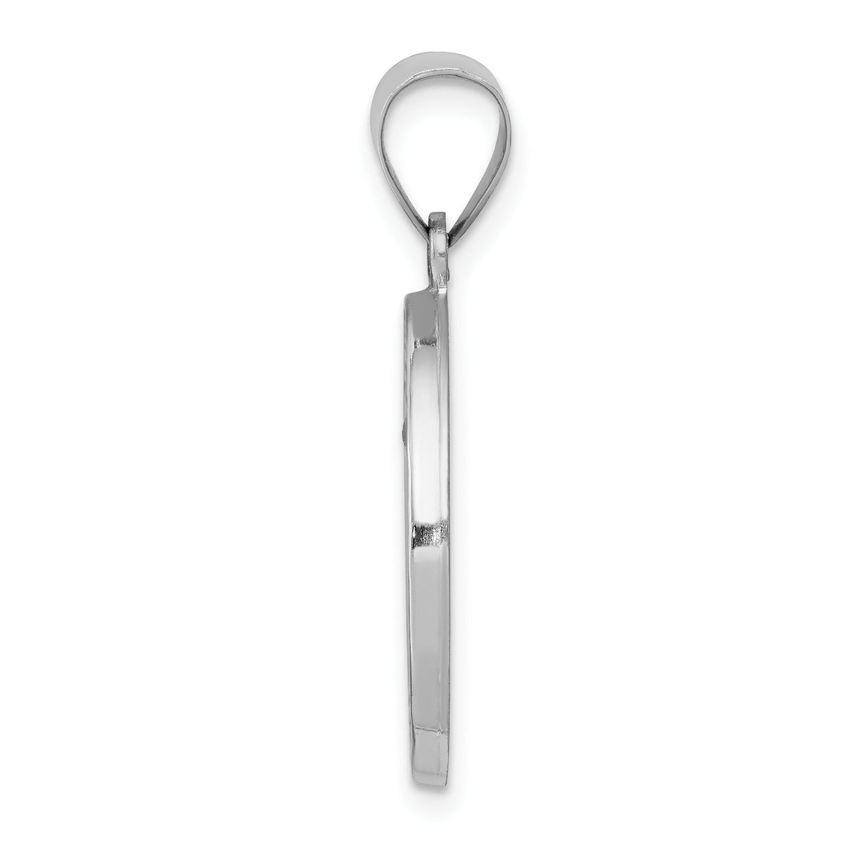 14k White Gold Polished/Satin St. Anthony Medal Hollow Pendant-XR1294