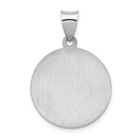 14k White Gold Polished/Satin St. Anthony Medal Hollow Pendant-XR1294