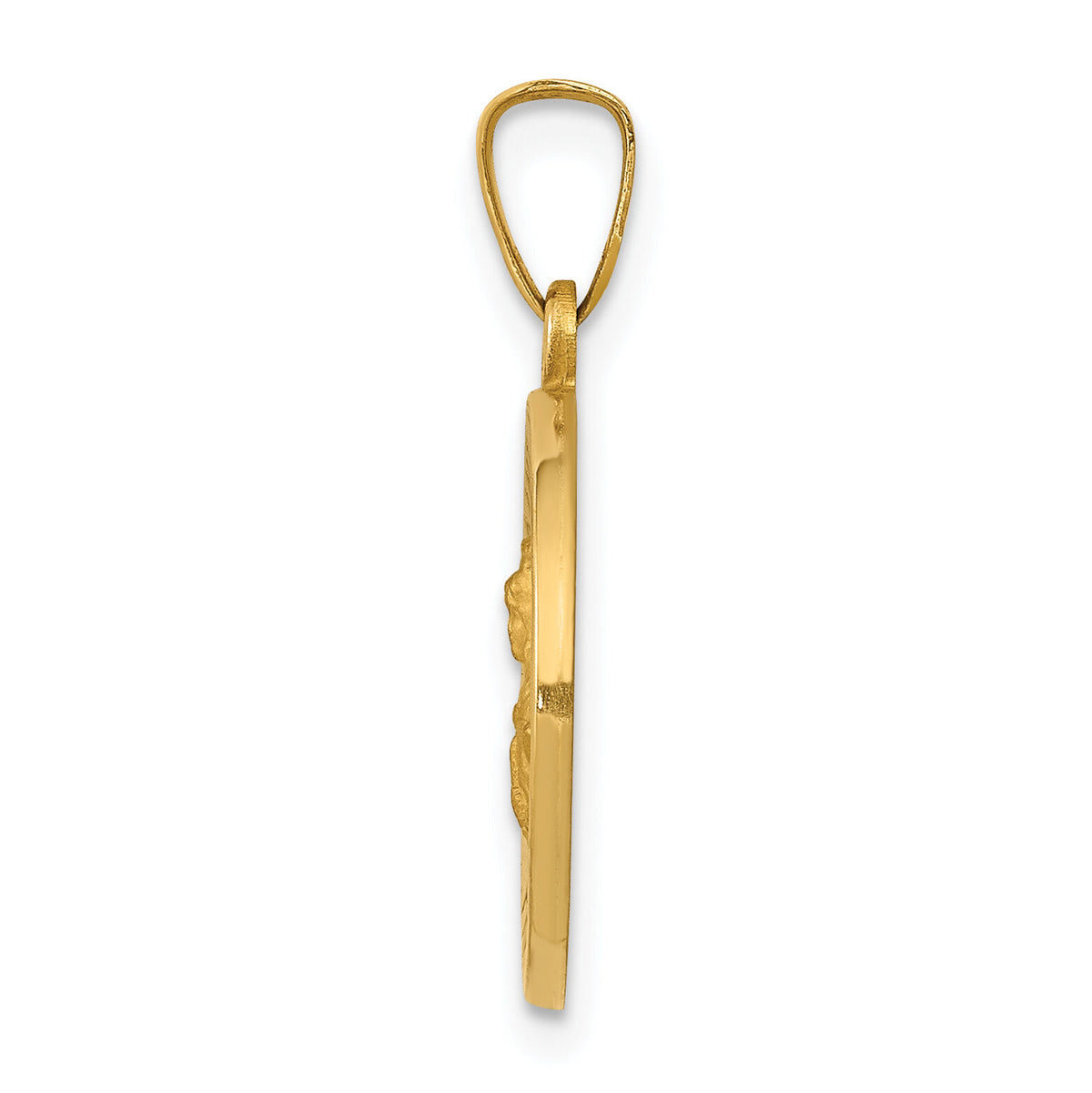 14k Polished and Satin St. Barbara Medal Hollow Pendant-XR1295