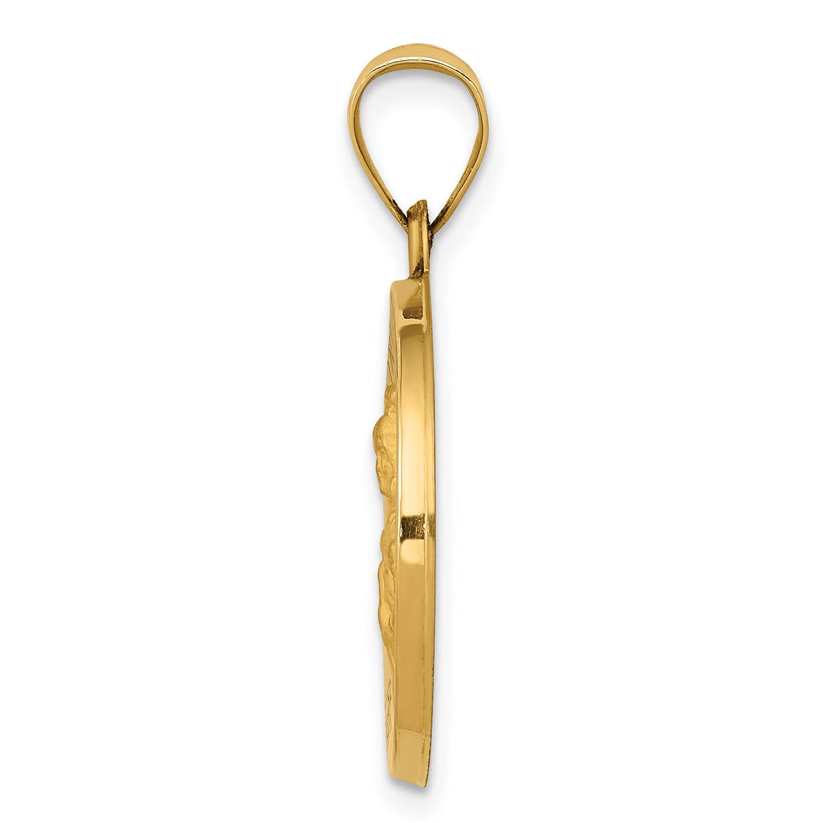 14k Polished and Satin St. Barbara Medal Hollow Pendant-XR1296