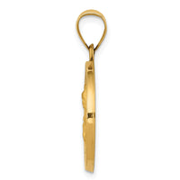 14k Polished and Satin St. Barbara Medal Hollow Pendant-XR1296