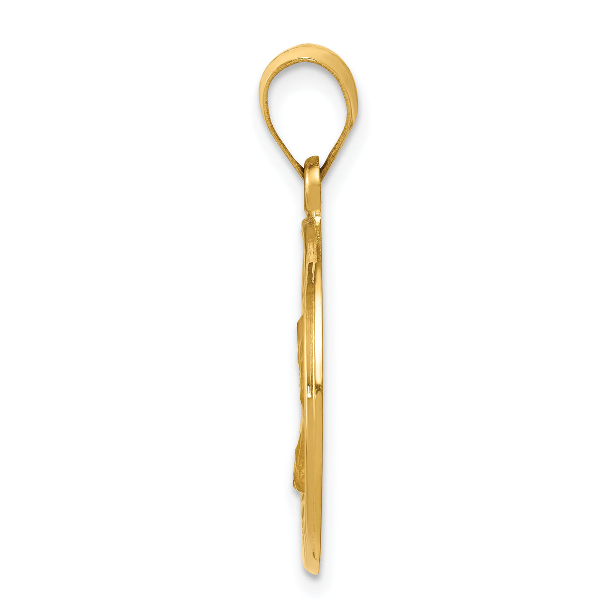 14k Polished and Satin St. Charles Medal Hollow Pendant-XR1297