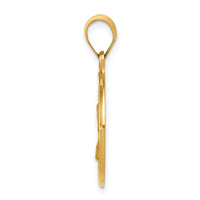 14k Polished and Satin St. Charles Medal Hollow Pendant-XR1297