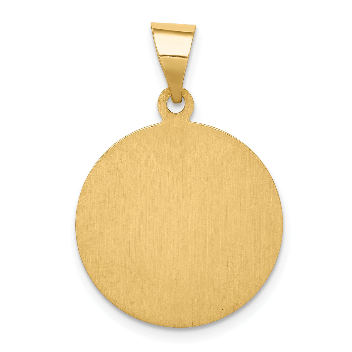 14k Polished and Satin St. Charles Medal Hollow Pendant-XR1297