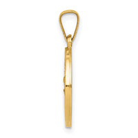 14k Polished and Satin St. Christopher Medal Hollow Pendant-XR1298
