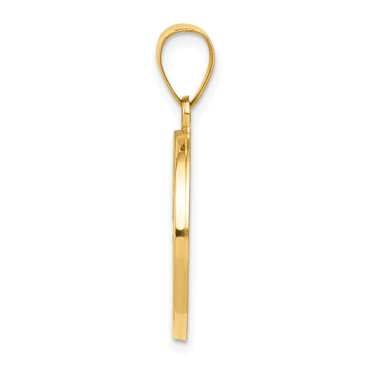 14k Polished and Satin St. Christopher Medal Hollow Pendant-XR1299