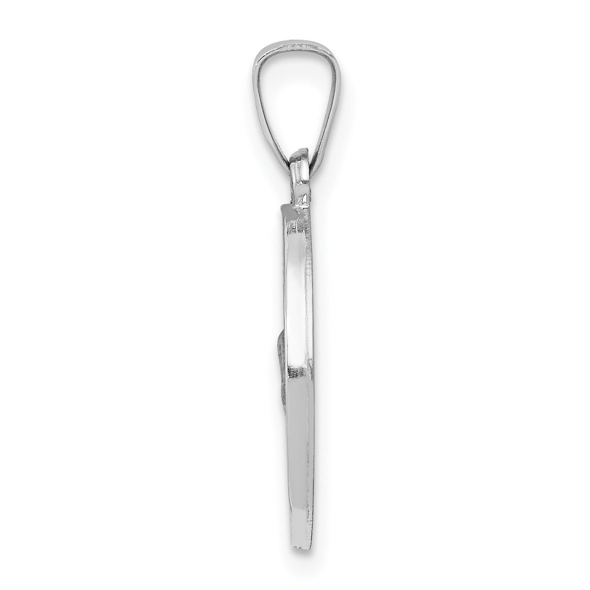 14k White Gold Polished/Satin St Christopher Medal Hollow Pendant-XR1300