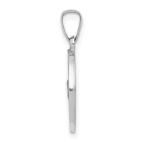 14k White Gold Polished/Satin St Christopher Medal Hollow Pendant-XR1300