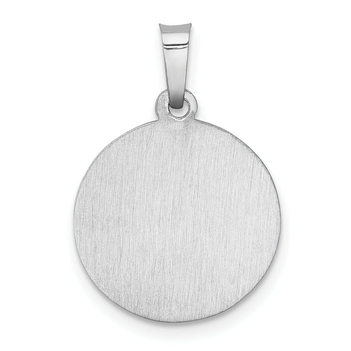 14k White Gold Polished/Satin St Christopher Medal Hollow Pendant-XR1300