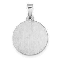 14k White Gold Polished/Satin St Christopher Medal Hollow Pendant-XR1300
