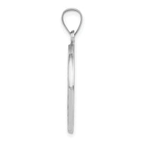 14k White Gold Polished/Satin St Christopher Medal Hollow Pendant-XR1302