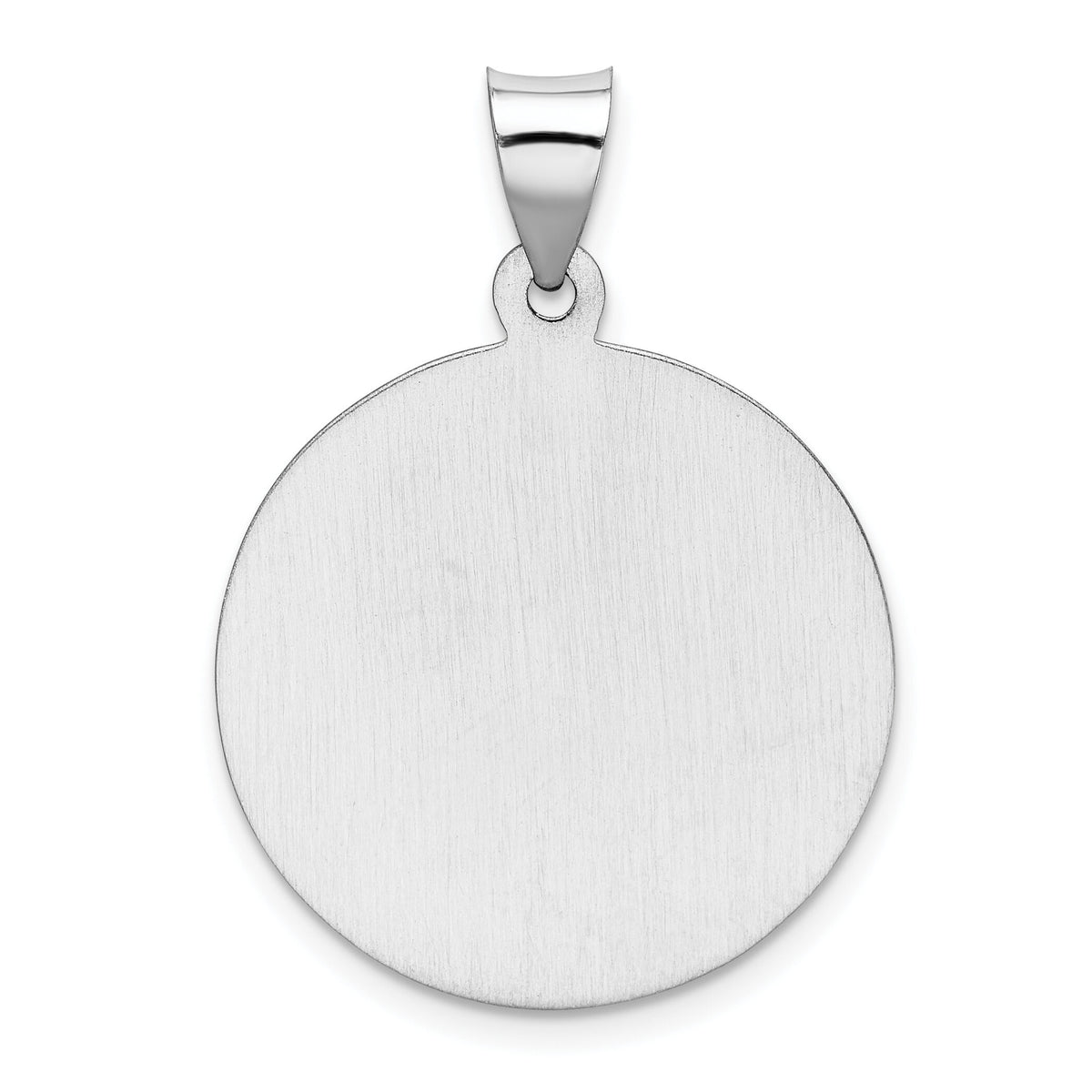 14k White Gold Polished/Satin St Christopher Medal Hollow Pendant-XR1302