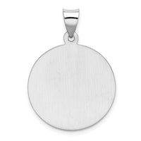 14k White Gold Polished/Satin St Christopher Medal Hollow Pendant-XR1302