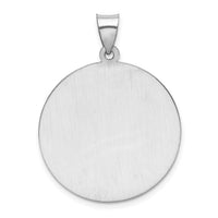 14k White Gold Polished/Satin St Christopher Medal Hollow Pendant-XR1303