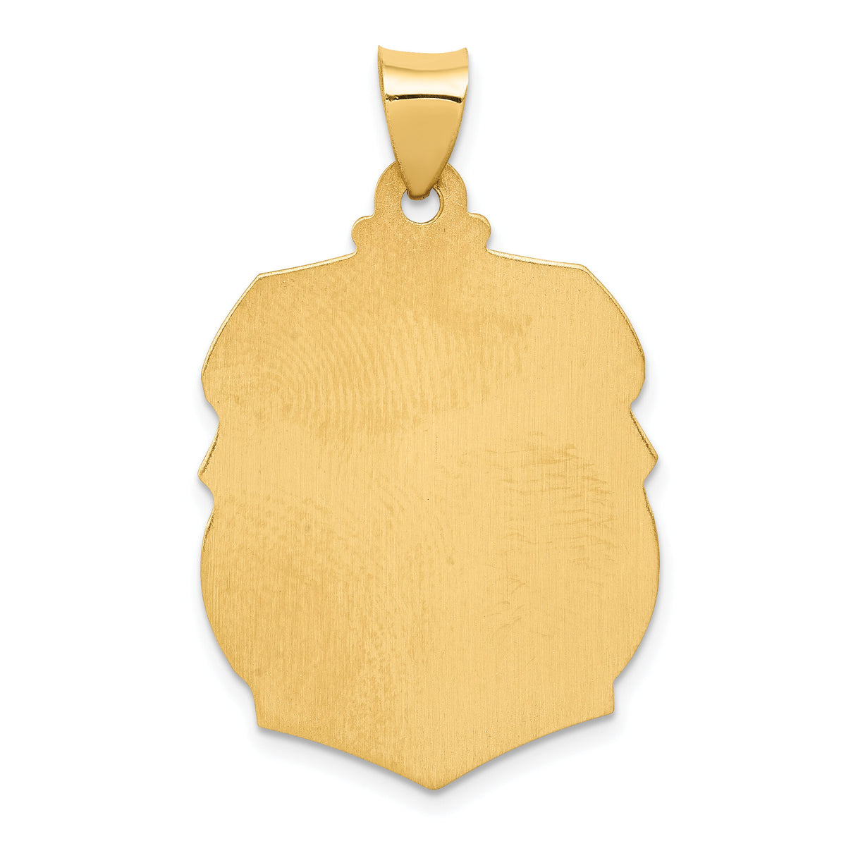 14k Polished and Satin St. Michael Badge Medal Hollow Pendant-XR1306