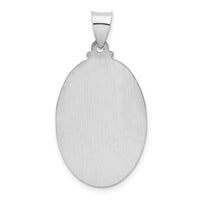 14k White Gold Polished/Satin St Christopher Medal Hollow Pendant-XR1307