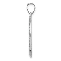 14k White Gold Polished/Satin St Christopher Medal Hollow Pendant-XR1309