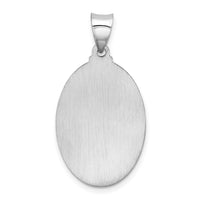 14k White Gold Polished/Satin St Christopher Medal Hollow Pendant-XR1309