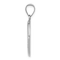 14k White Gold Polished/Satin St Christopher Medal Hollow Pendant-XR1311