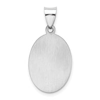 14k White Gold Polished/Satin St Christopher Medal Hollow Pendant-XR1311