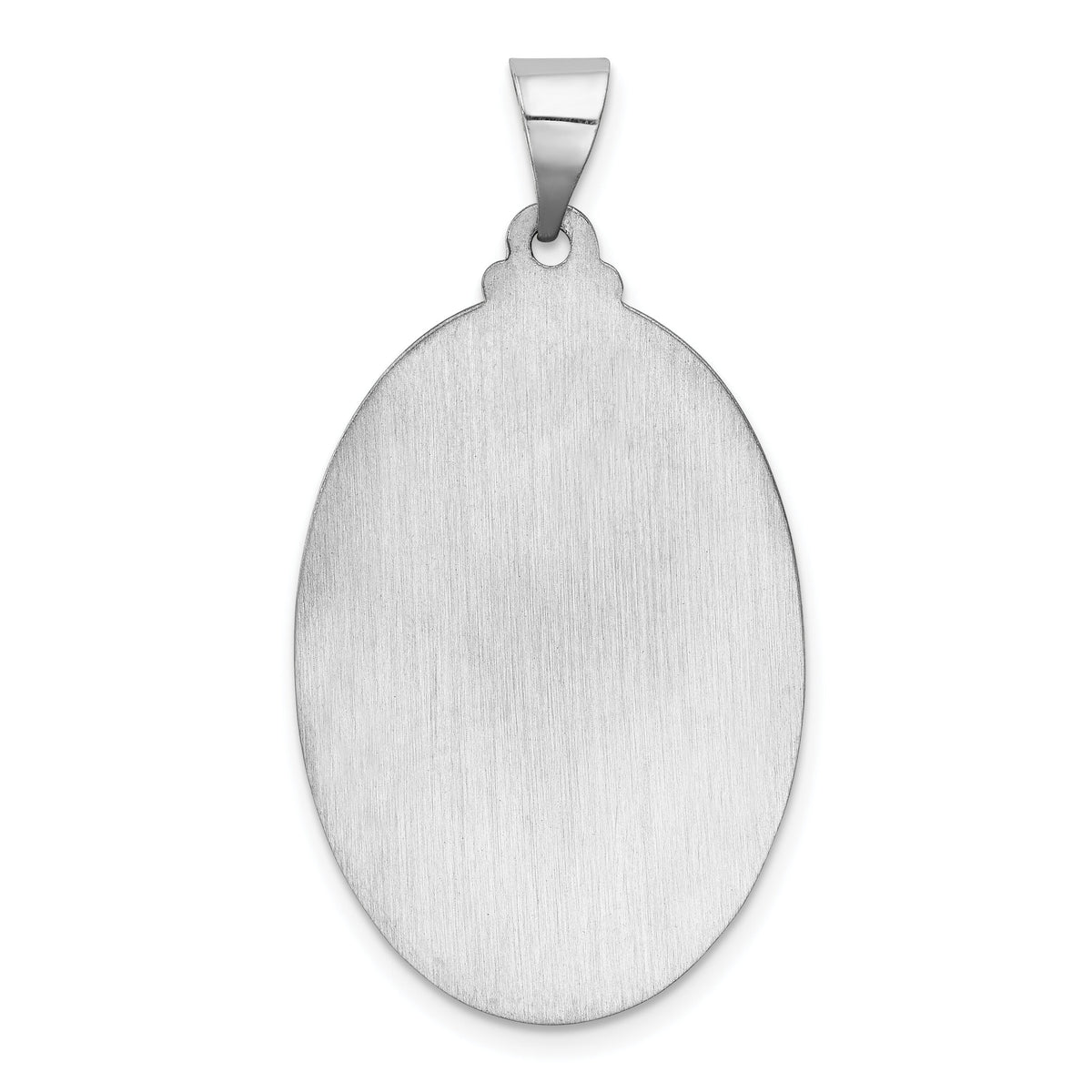 14k White Gold Polished/Satin St Christopher Medal Hollow Pendant-XR1312