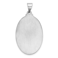 14k White Gold Polished/Satin St Christopher Medal Hollow Pendant-XR1312