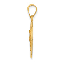 14k Polished and Satin St Edward Medal Hollow Pendant-XR1313