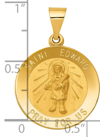 14k Polished and Satin St Edward Medal Hollow Pendant-XR1313