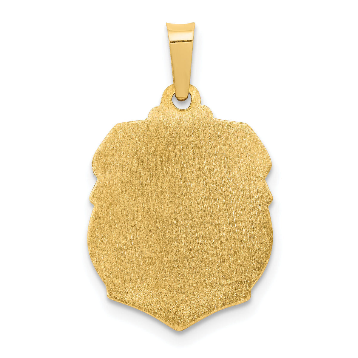 14k Polished and Satin St Michael Badge Medal Hollow Pendant-XR1314