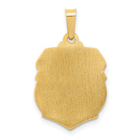 14k Polished and Satin St Michael Badge Medal Hollow Pendant-XR1314