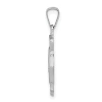 14k White Gold Polished and Satin St Florian Badge Pendant-XR1315