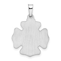 14k White Gold Polished and Satin St Florian Badge Pendant-XR1315