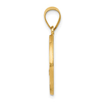 14k Polished and Satin St Florian Medal Hollow Pendant-XR1317