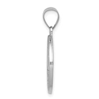14k White Gold Polished and Satin St Florian Medal Hollow Pendant-XR1318