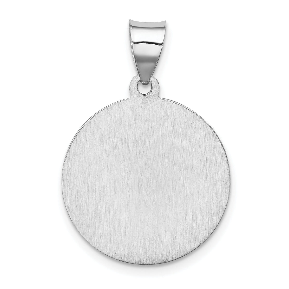 14k White Gold Polished and Satin St Florian Medal Hollow Pendant-XR1318