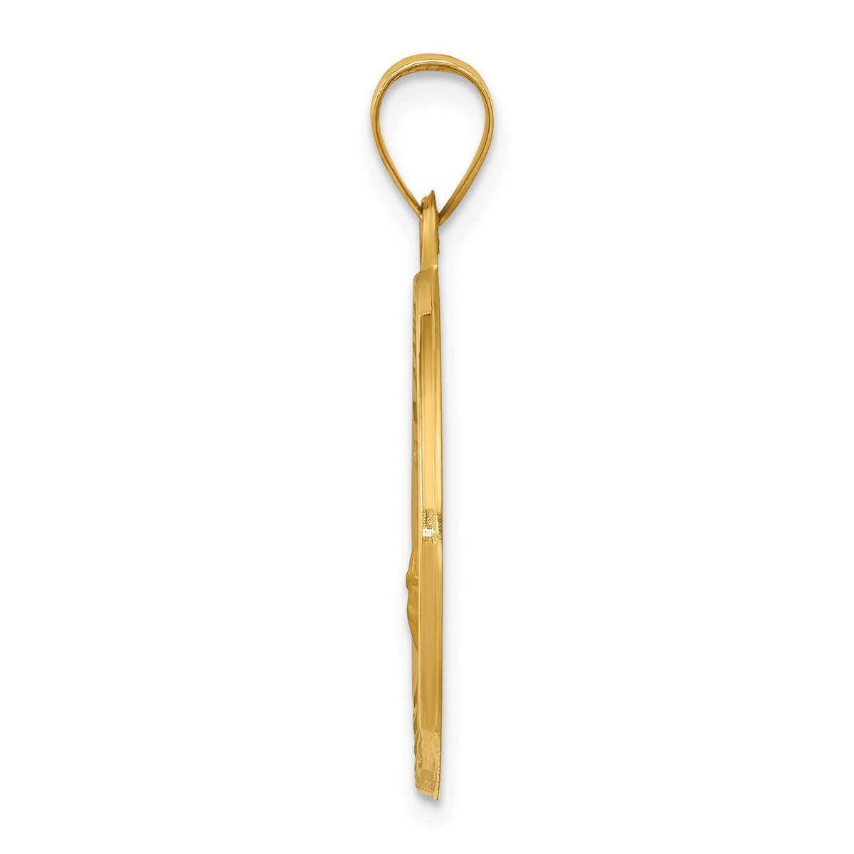 14k Polished and Satin St Florian Medal Hollow Pendant-XR1319
