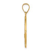 14k Polished and Satin St Florian Medal Hollow Pendant-XR1319