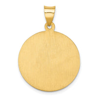 14k Polished and Satin St Florian Medal Hollow Pendant-XR1319