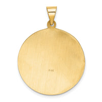 14k Polished and Satin St Florian Medal Hollow Pendant-XR1320